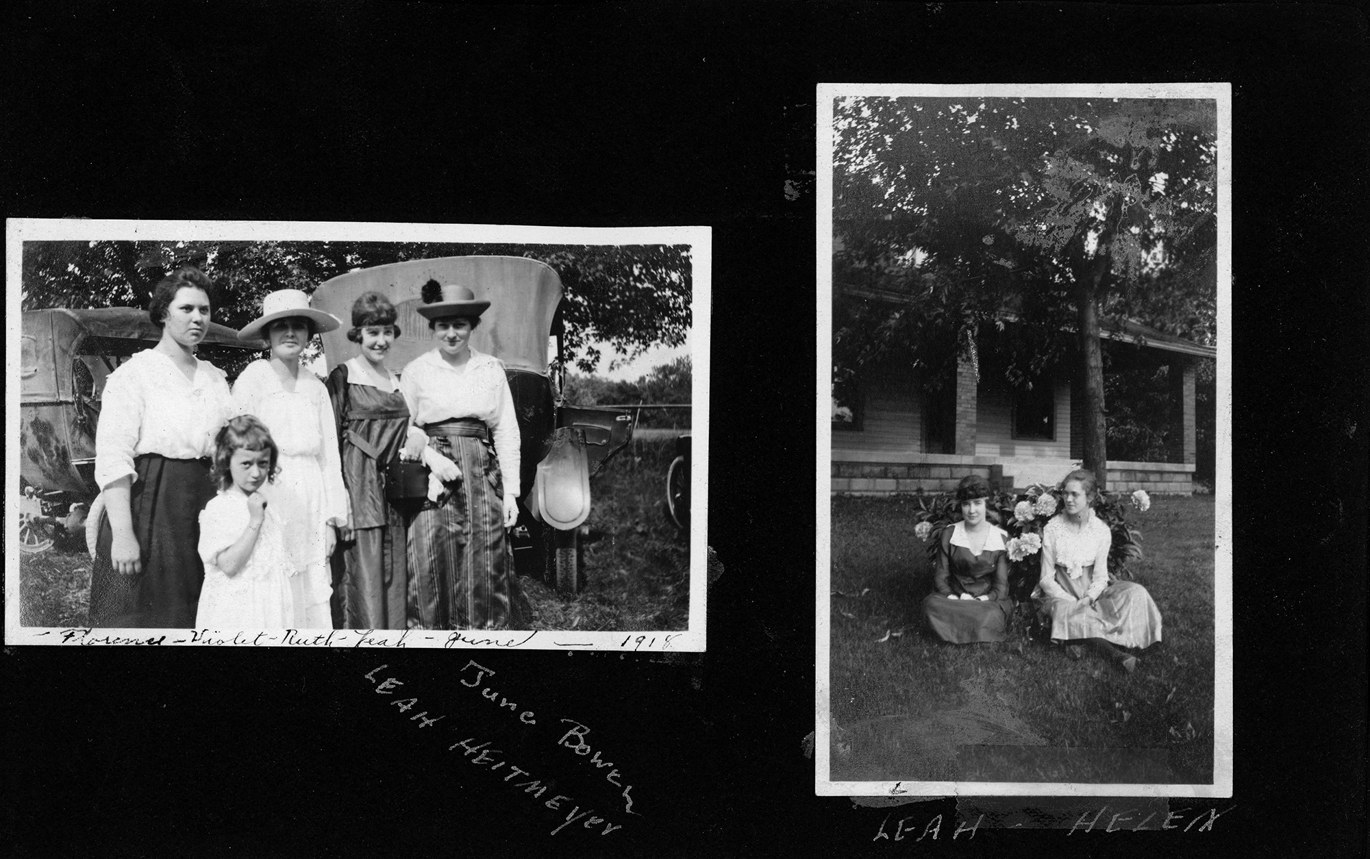 Florence - Violet - Ruth - Leah Heitmeyer - June Bowen - 1918 / Leah - Helen
