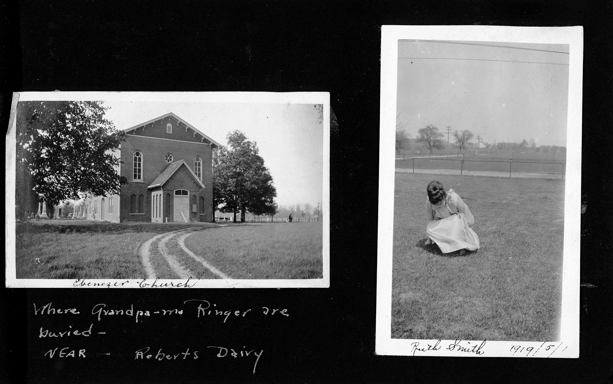 Ebenezer Church where Grandpa-ma Ringer are buried - Near Roberts Dairy / Ruth Smith 1919/5/1