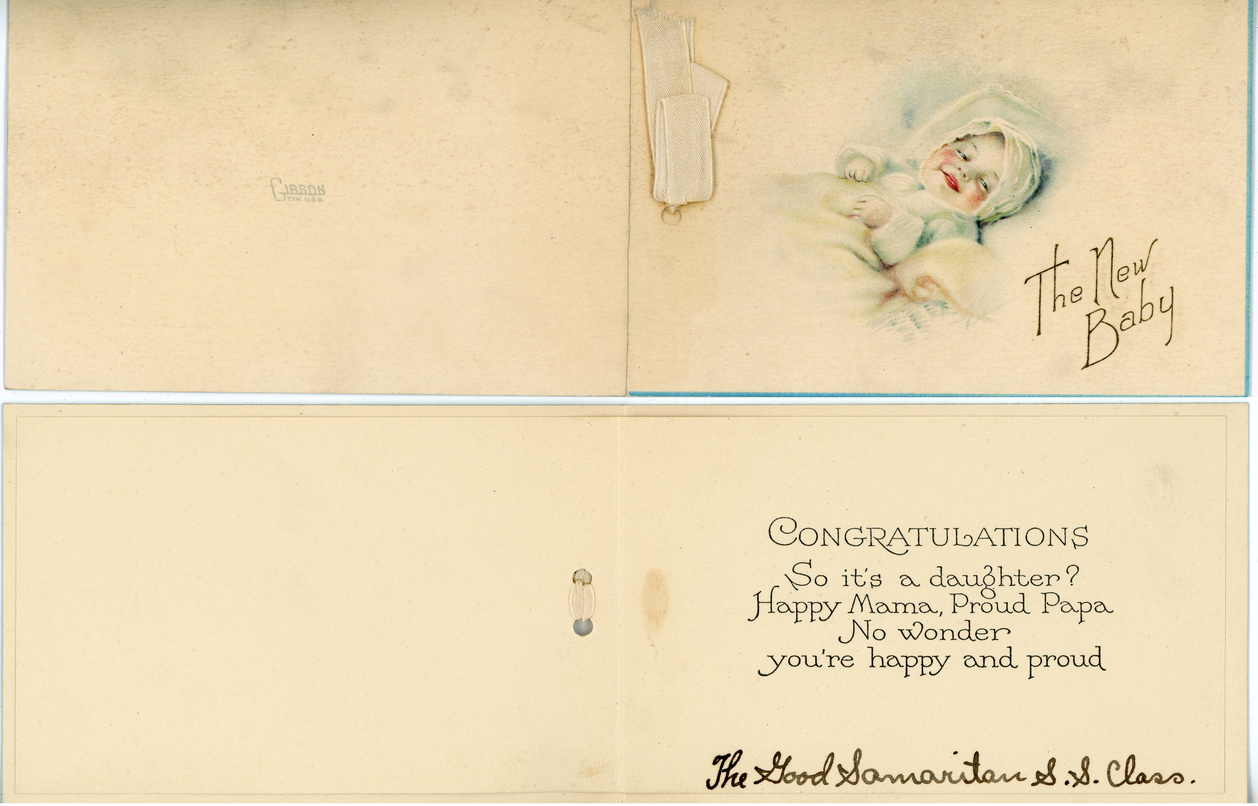 Card - The New Baby - from The Good Samaritan S.S. Class