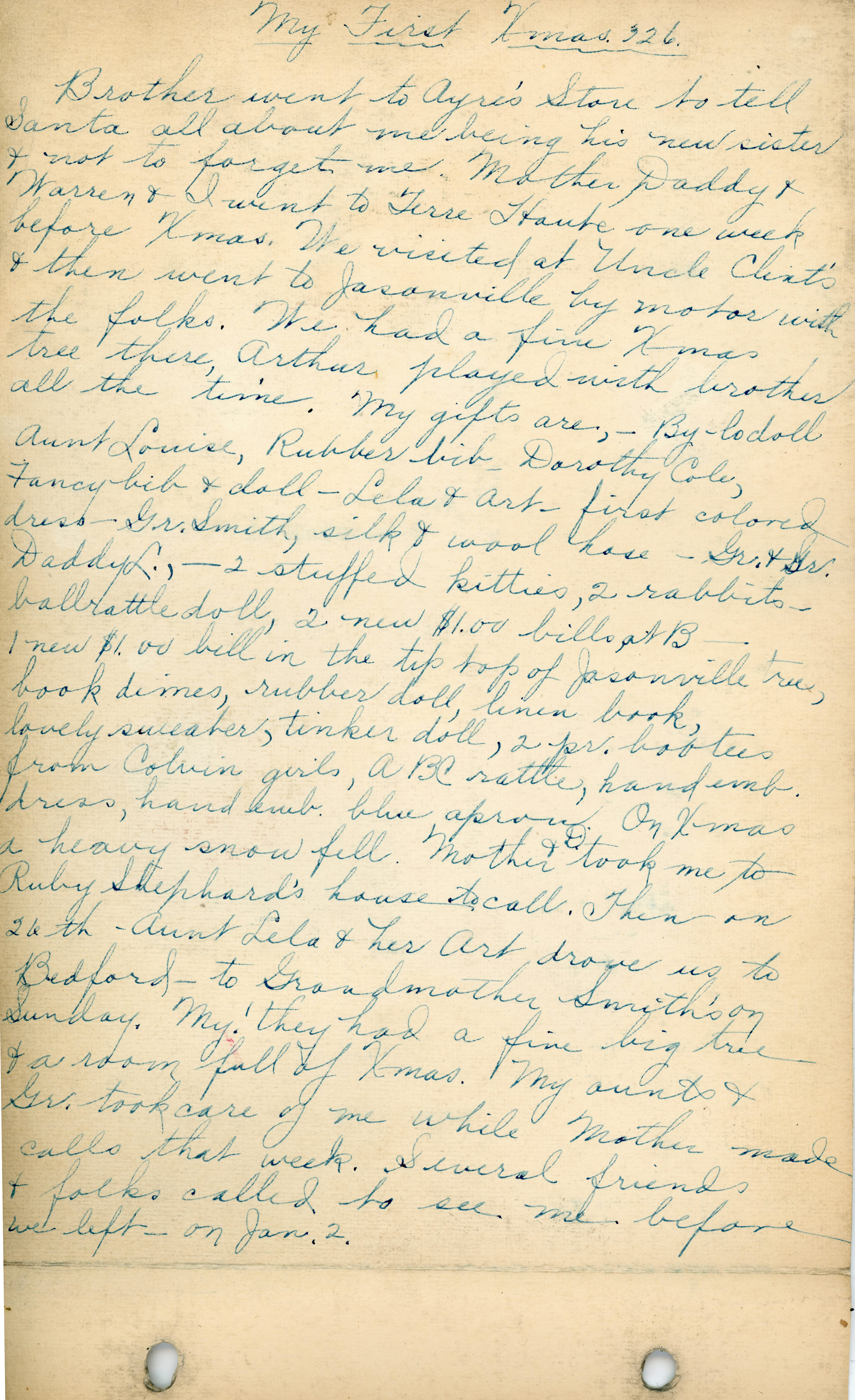 Handwritten letter - My First Christmas 26