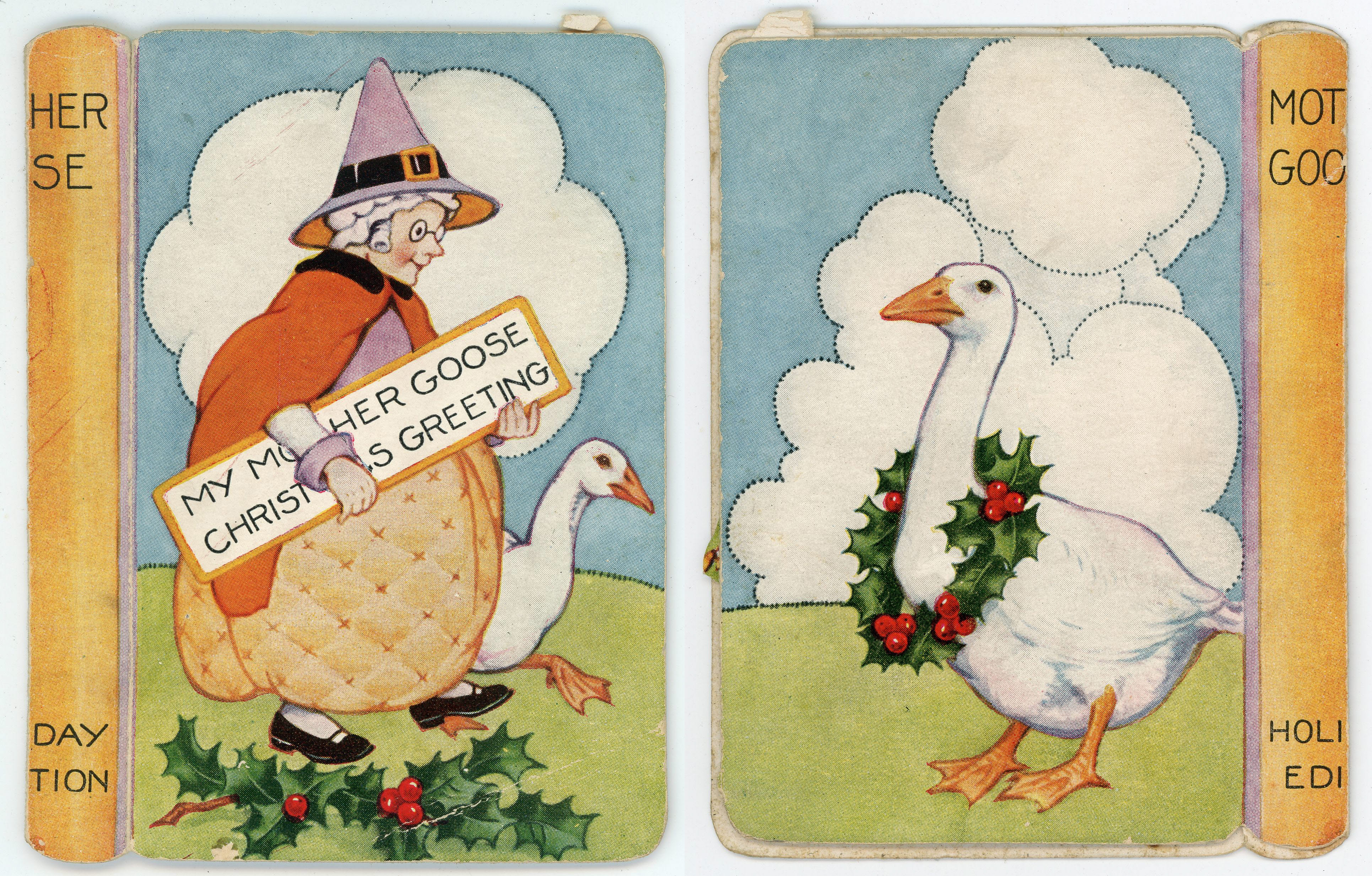 Card from envelope - front and back - My Mother Goose Christmas Greeting