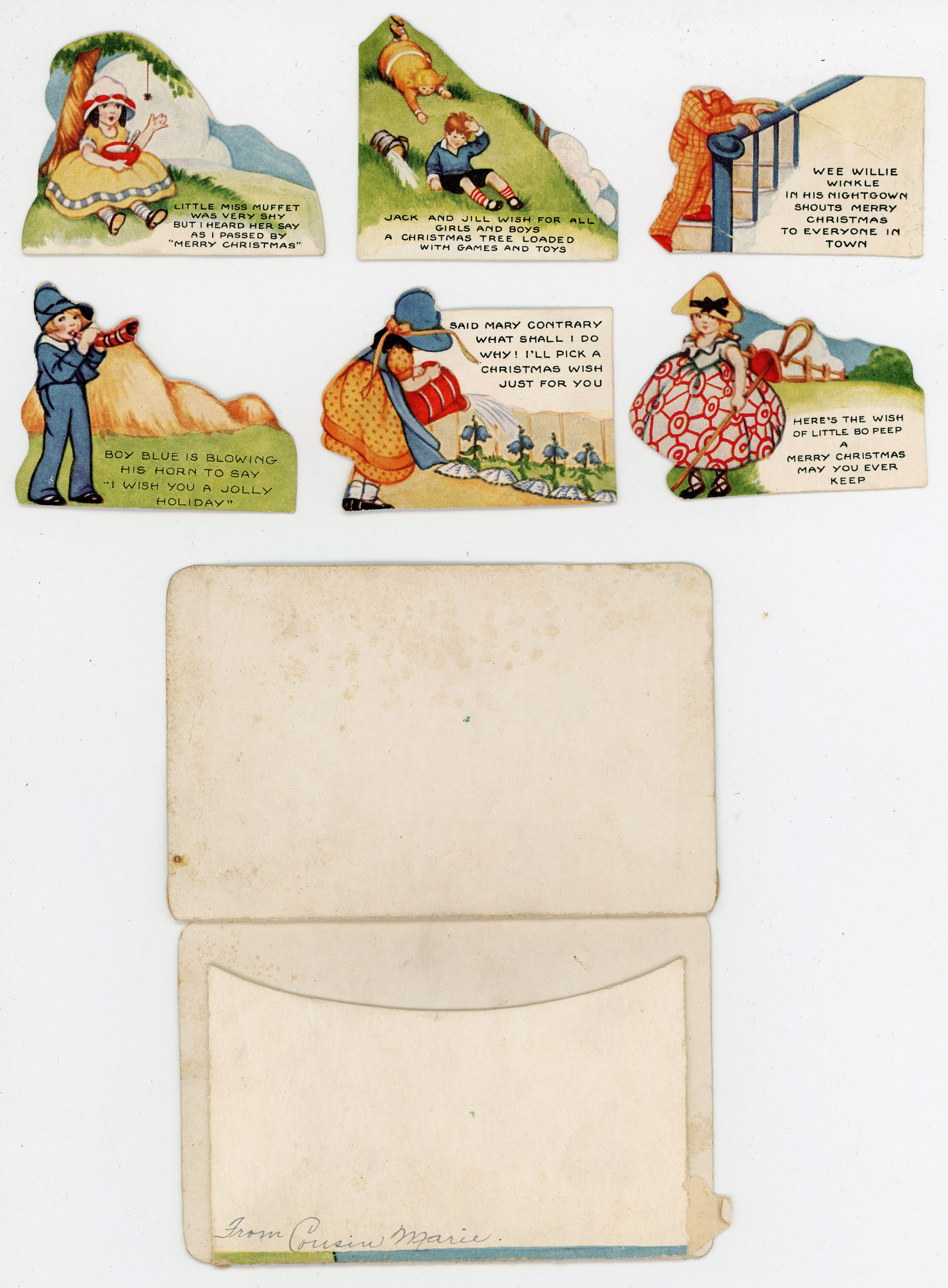 contents of the card - six nursery rhymes - from Cousin Marie