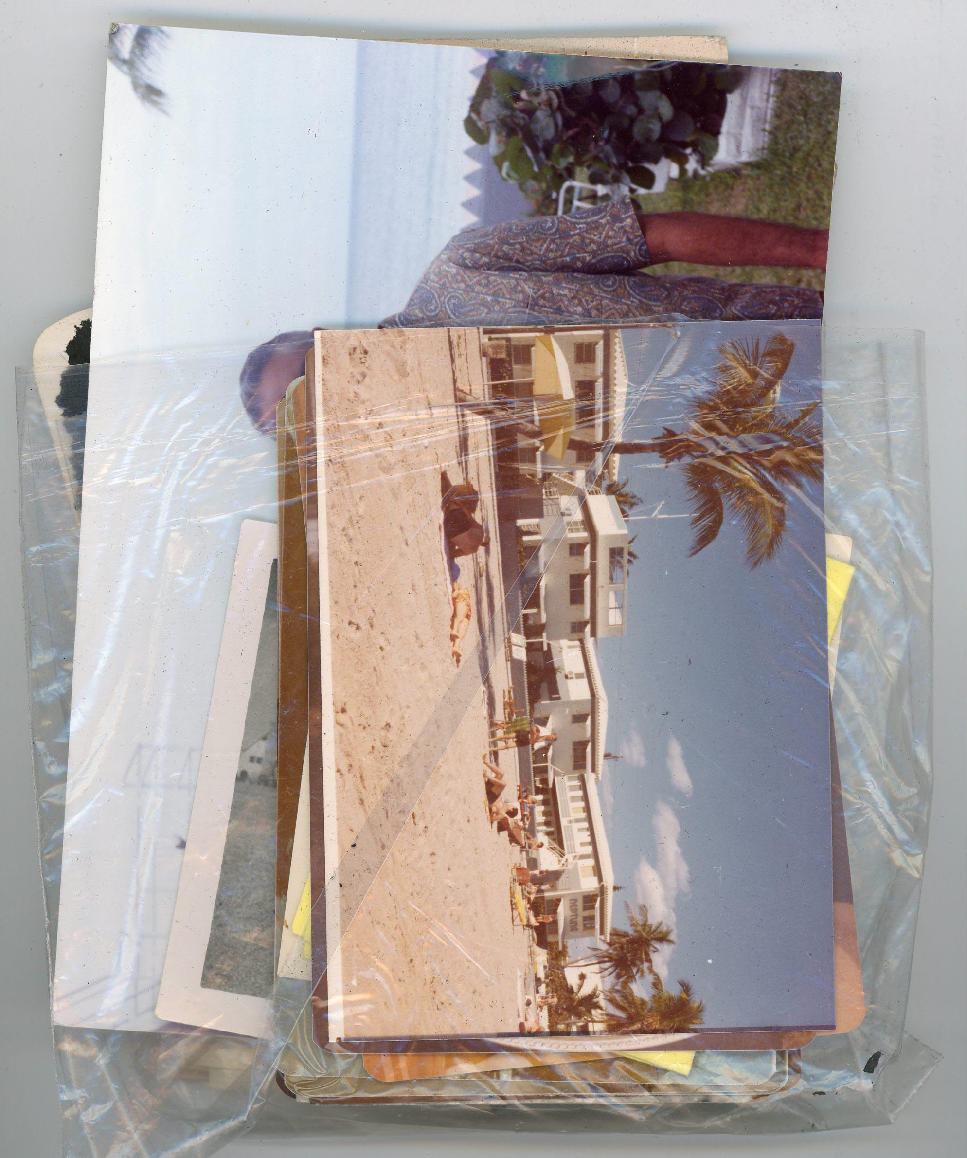 bag of photos, negatives, etc