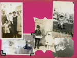 1927 - Curt, Warren, Rosemary, Vonnie, Lida Belle. Rosemary with Florence's camera case. Rosemary seated 3 years old in Bedford.