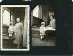 1927 - Rosemary on table with grandmother Ida Jane (Same birthday). 1928 - Louise and Rosemary with 2nd birthday cake.