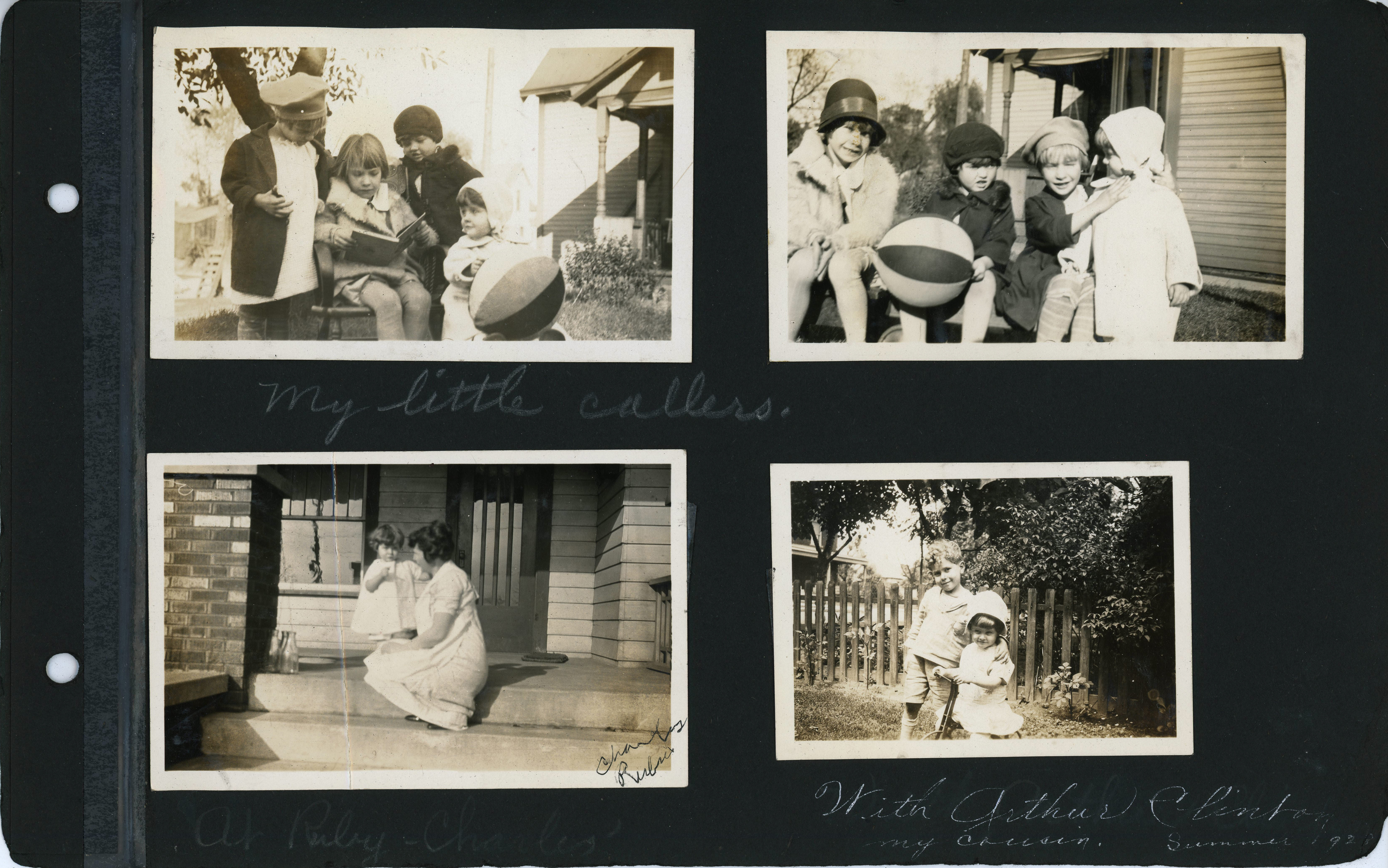 My little callers. At Ruby and Charles'. With Arthur Clinton my cousin Summer 1928