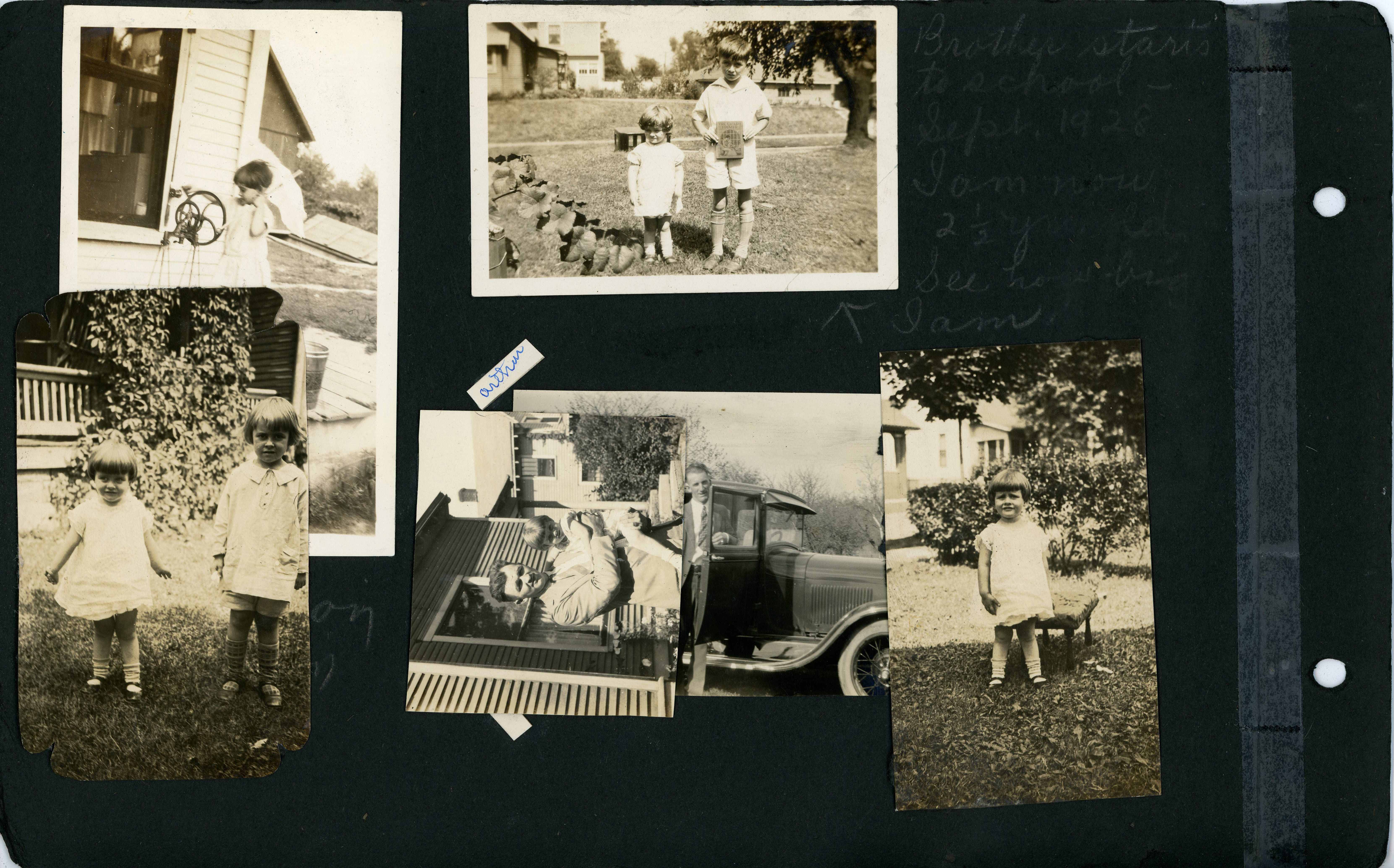 Brother starts to School Fall 1928. Arthur and Rosemary (sideways)