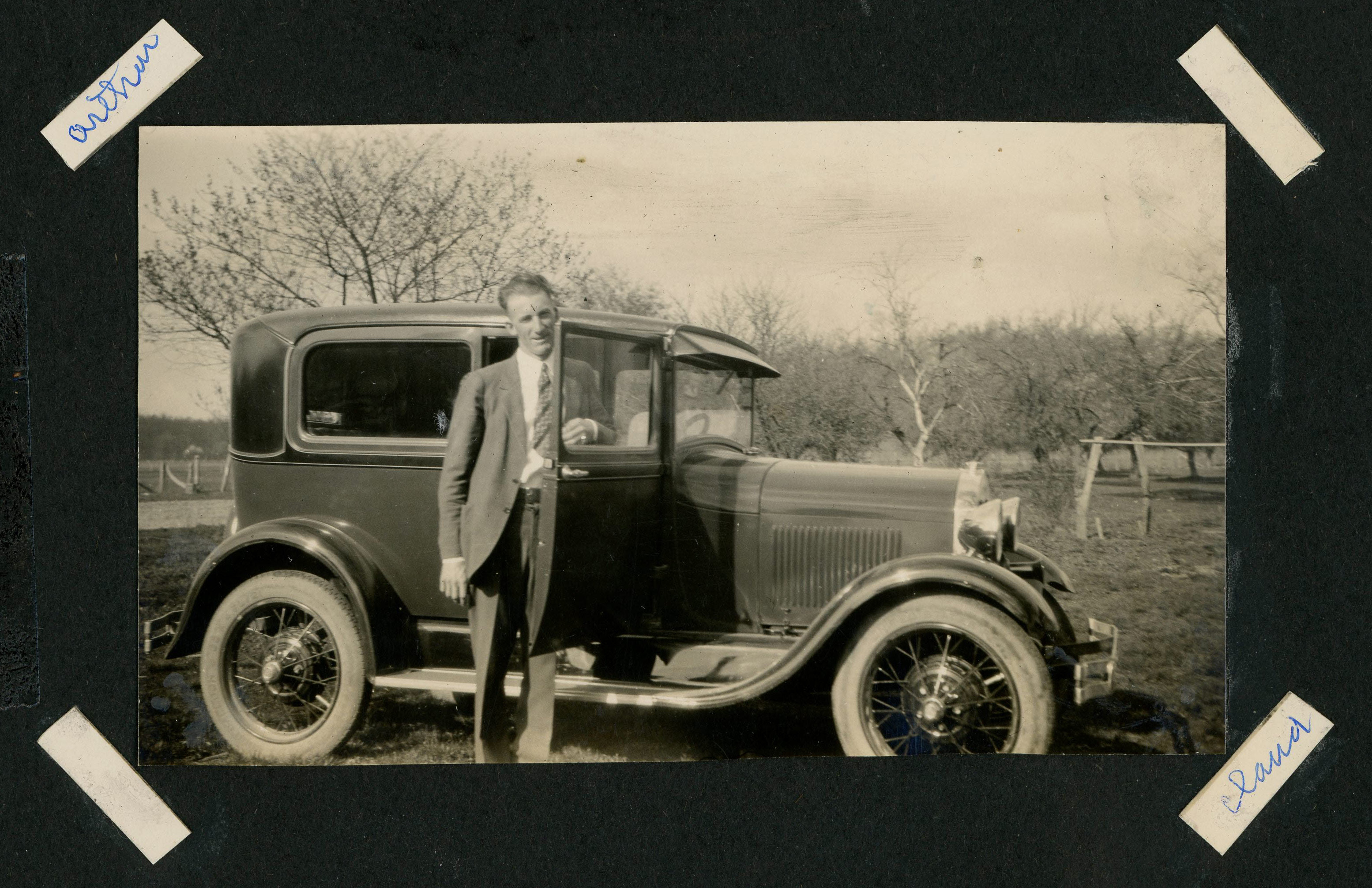 picture under - Claud and 1928 Ford Model A sedan (I think)