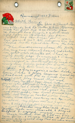 Rosemary's 1928 Christmas at the farm - handwritten letter. Birthday invitation.