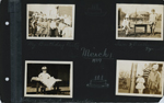 March 1, 1929 - My Birthday Party. I am 3, brother 7 yrs old. Rosemary - Rolling real dough into cookies. Our party hats.