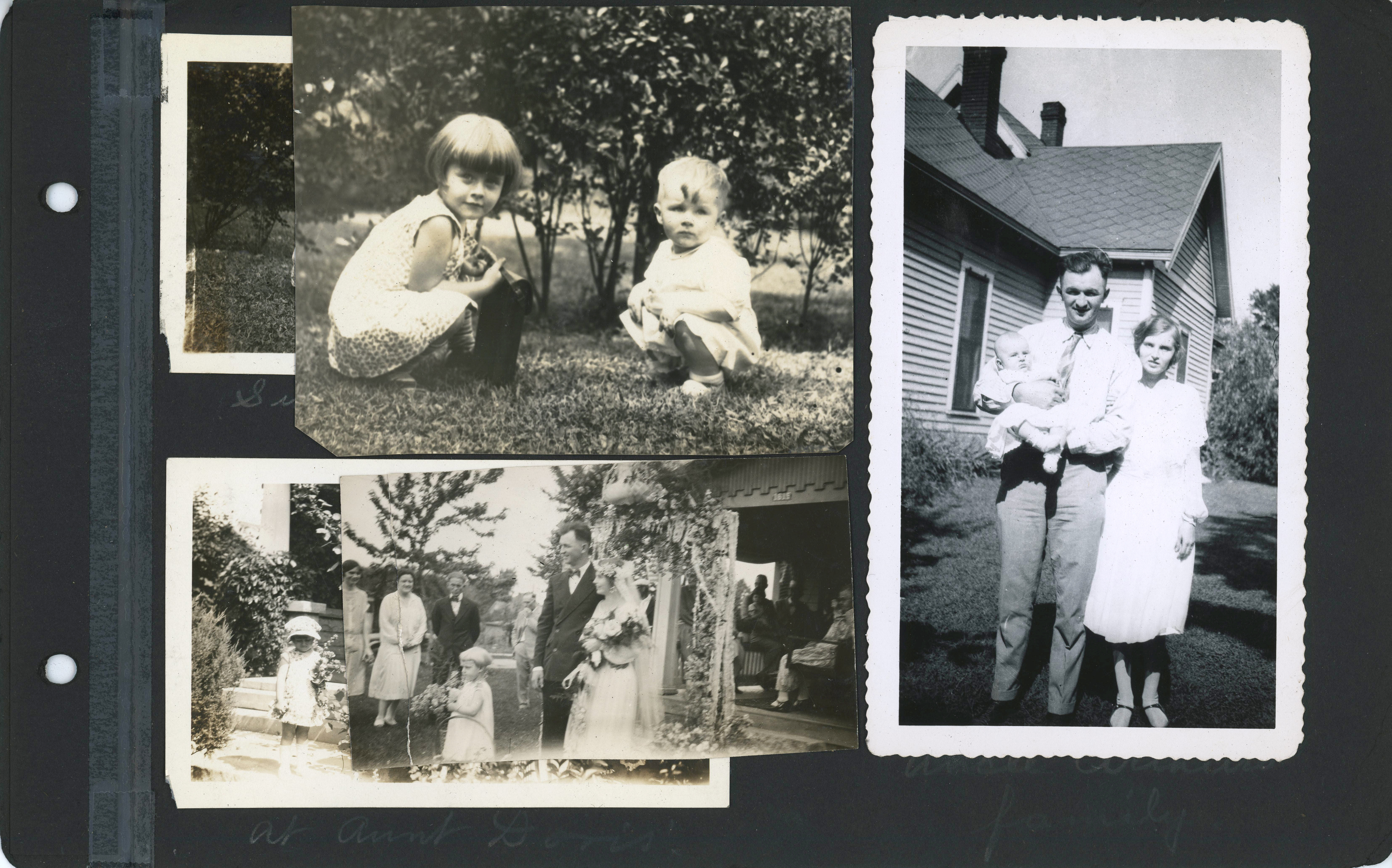 Rosemary and Arthur Nash (Smith). Arthur Dot wedding. Arthur Smith, Dot and Arthur Nash at house.