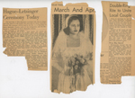 newspaper clippings - Hague - Letsinger wedding