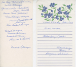 Rosemary's lists of names probably for photos in bag