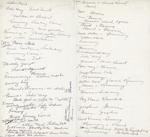 Rosemary's lists of names probably for photos in bag