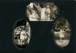 loose page - Rosemary, Lida May and Vonnie. Rosemary with sparkler. (many of these pages are duplicates of photos on bound pages)
