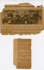 loose newspaper clippings - Four sets of brothers on Jasonville Team - Howard and Clarence Letsinger.