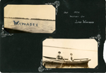 loose page - July 1924. Vacation on Lake Wawasee. Two women in rowboat