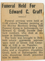 loose clipping - Funeral held for Edward C Graff