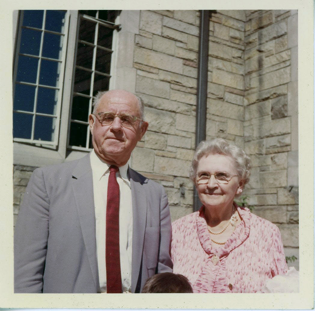 loose photo - Curt and Vonnie Letsinger outside North United Methodist 1964