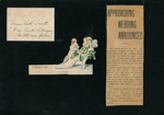 loose page - card - Vonnie Beth Smith, Wm Curtis Letsinger, In the near future. Maybe a place card for Florence. Newspaper clipping approaching wedding Vonnie and Curtis