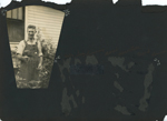 loose page - probably Claud in yard with flower