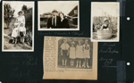 Dorothy, Lillie + Nash at Bedford - Summer 1932. Cousins Chester + Hazel (Draper). newspaper clipping King Dunbar, Rosemary Letsinger, Eleanor Hilgenberg, Carolyn Ann Crom and Joanna Witt. A visit to Aunt Sophies - Rosemary in washtub