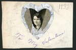 1933 To My Valentine - foil heart opens to show Florence (I think).
