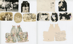 loose photos - Horse again. Vonnie, Rosemary, Florence 1931. Uncle Joe Smith, Eleanor Hilgenberg, Rosemary and Warren. Helen, Rosemary, Lillian. Rosemary, Helen, Eleanor. Card from envelope removed and opened - Helen Louise Letsinger birth announcement 1932