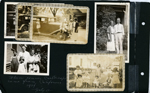 When cousin Carl Draper came from California 1934 - Warren, Rosemary, Vonnie and Helen. Kids on car - , Florence. Kids in yard - Rosemary, Helen, Arthur Nash, Lillian. Florence and Claud.