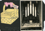 Happy Birthday card. North M.E. Junior Choir in sanctuary. Rosemary was in choir three years 1934-35-36
