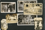 upper right - Lillian, Rosemary, Eleanor Arthur Nash. lower right - Rosemary and Lillian Smith. five kids on porch - Arthur Nash, Lillian S, Eleanor S, Helen, Rosemary