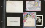 envelope, birthday invitation Phyllis Hamer. Card - Mrs Noble C Hildenberg - back says Rosemary from Eleanor. Birthday card.