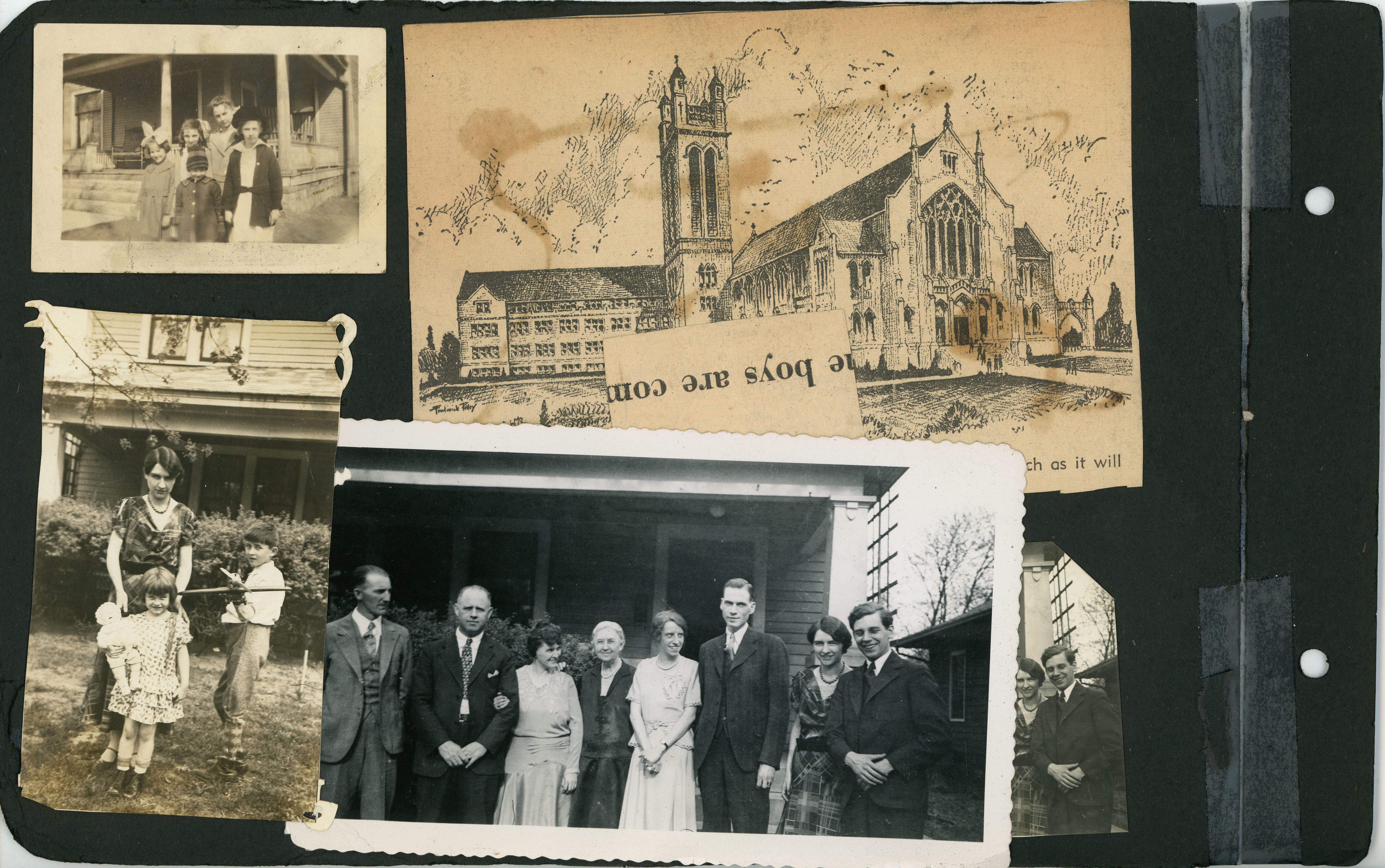 upper left says Dorothy on back. Black and white says - Claud Harrell, Curt, Lida Belle, Constance and Earl Wilcox, Lida May and Melvin. lower left - Lida May, Rosemary and Warren.