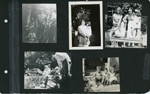 upper left - Helen, Warren, Bud, David. upper right - Rosemary, June Weir, David, Helen. lower left says David on back.  Lower right - Jerry Knight, David, Helen - 1940