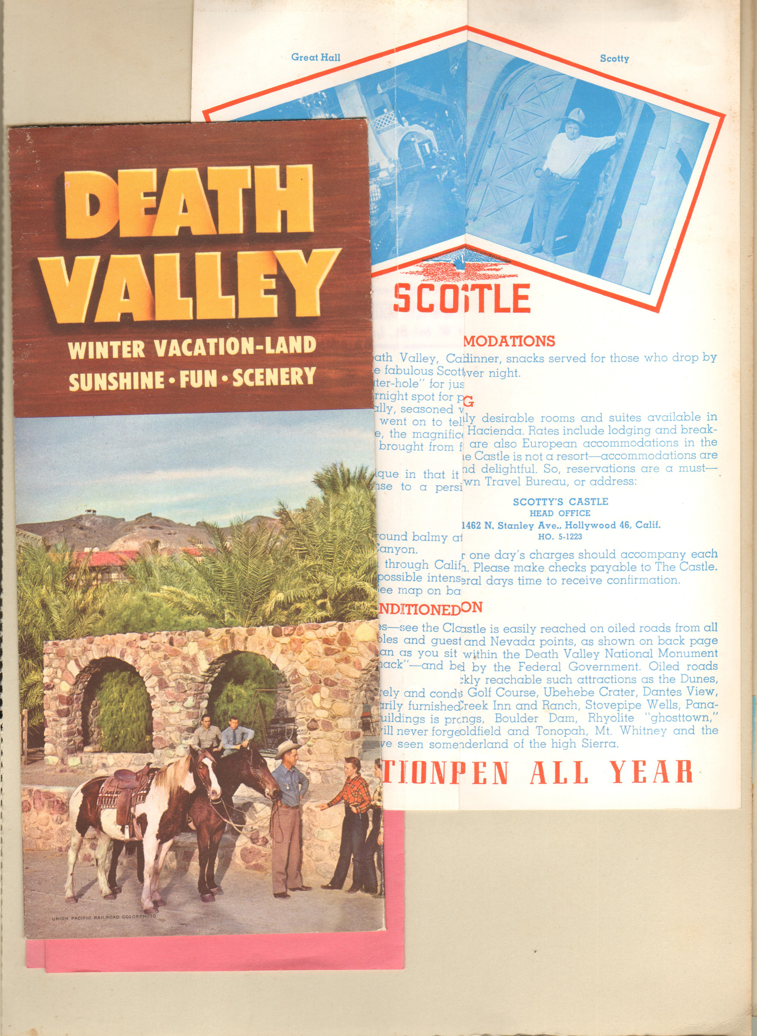 Death Valley brochure, Scotty's Castle