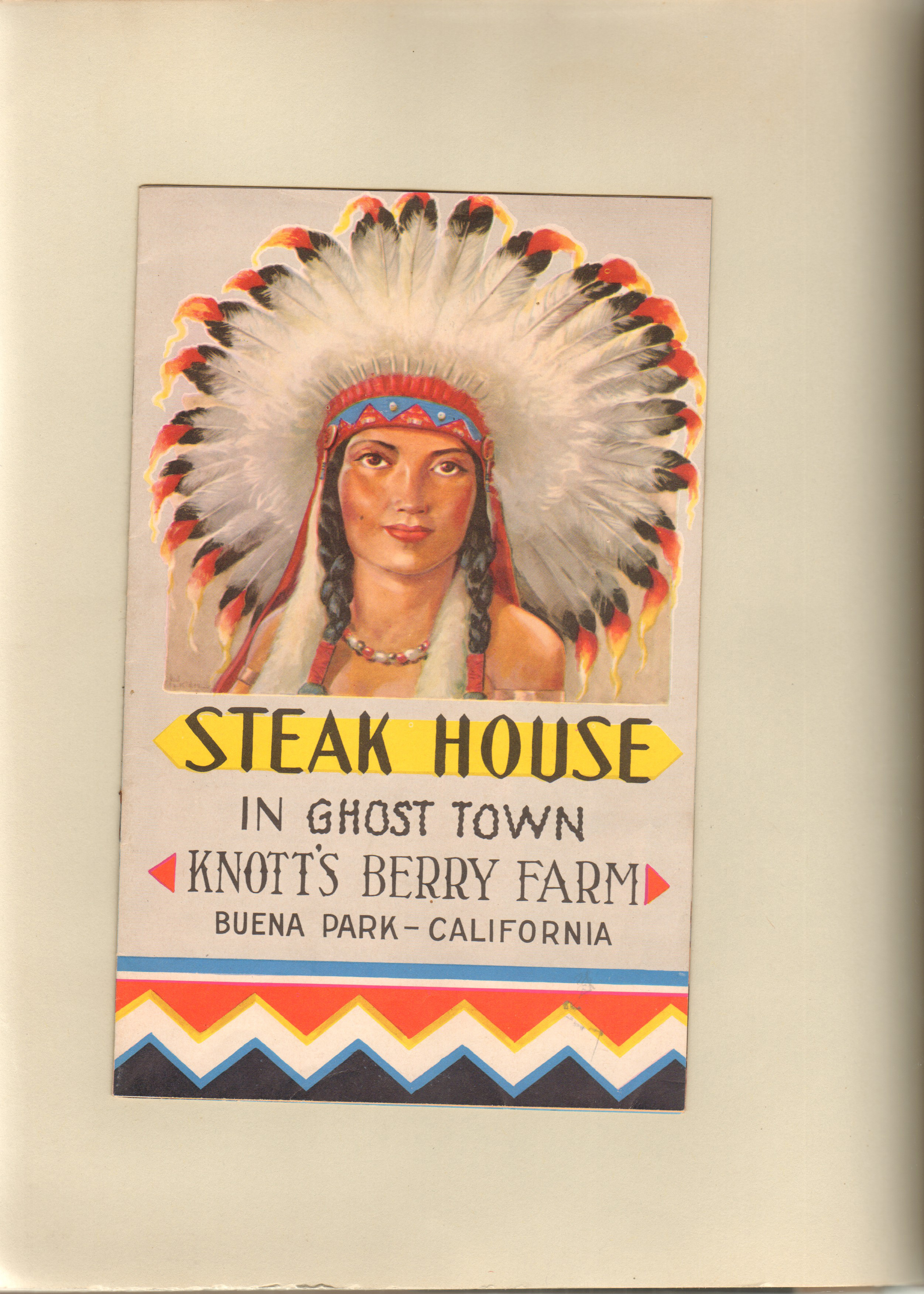 Knott's Berry Farm - Steak House booklet menu