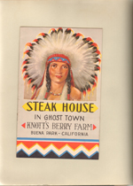 Knott's Berry Farm - Steak House booklet menu