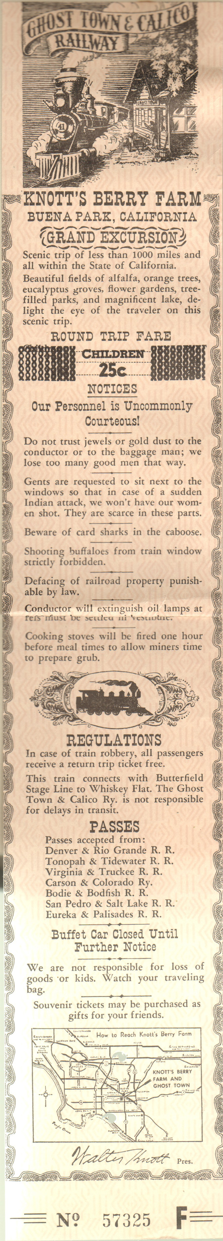 Knott's Berry Farm - grand excursion ticket
