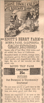 Knott's Berry Farm - grand excursion ticket