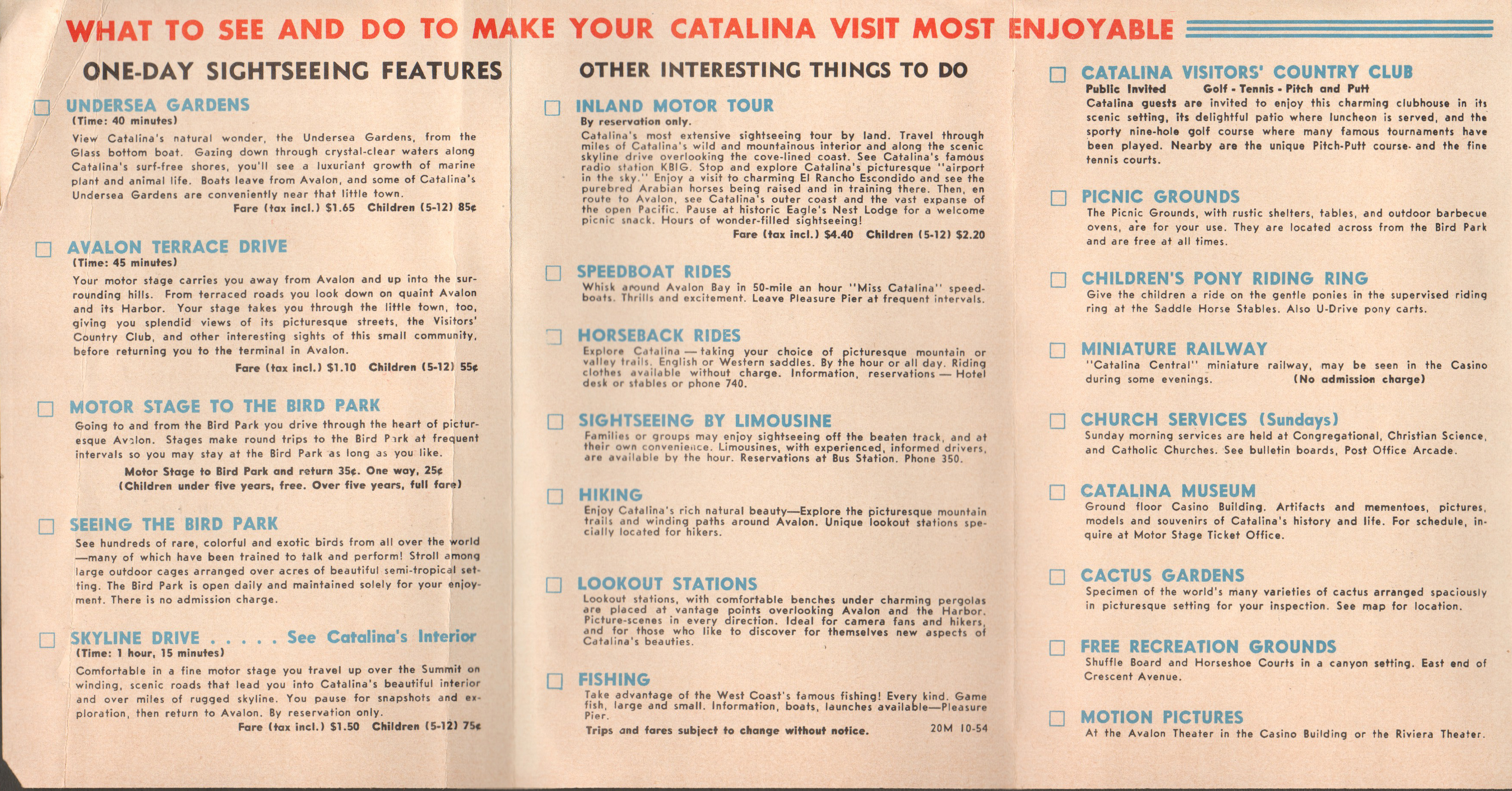 Catalina Welcomes You brochure
