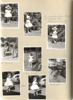 Grandmother Hague bought me a Dutch cap. Riviera Club Susan, Sheri in yard with car