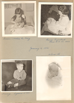 Susan washes baby doll. Bruce Overstreet born Dec 29, 1955. Tommy Overstreet 3 years 5 mo.