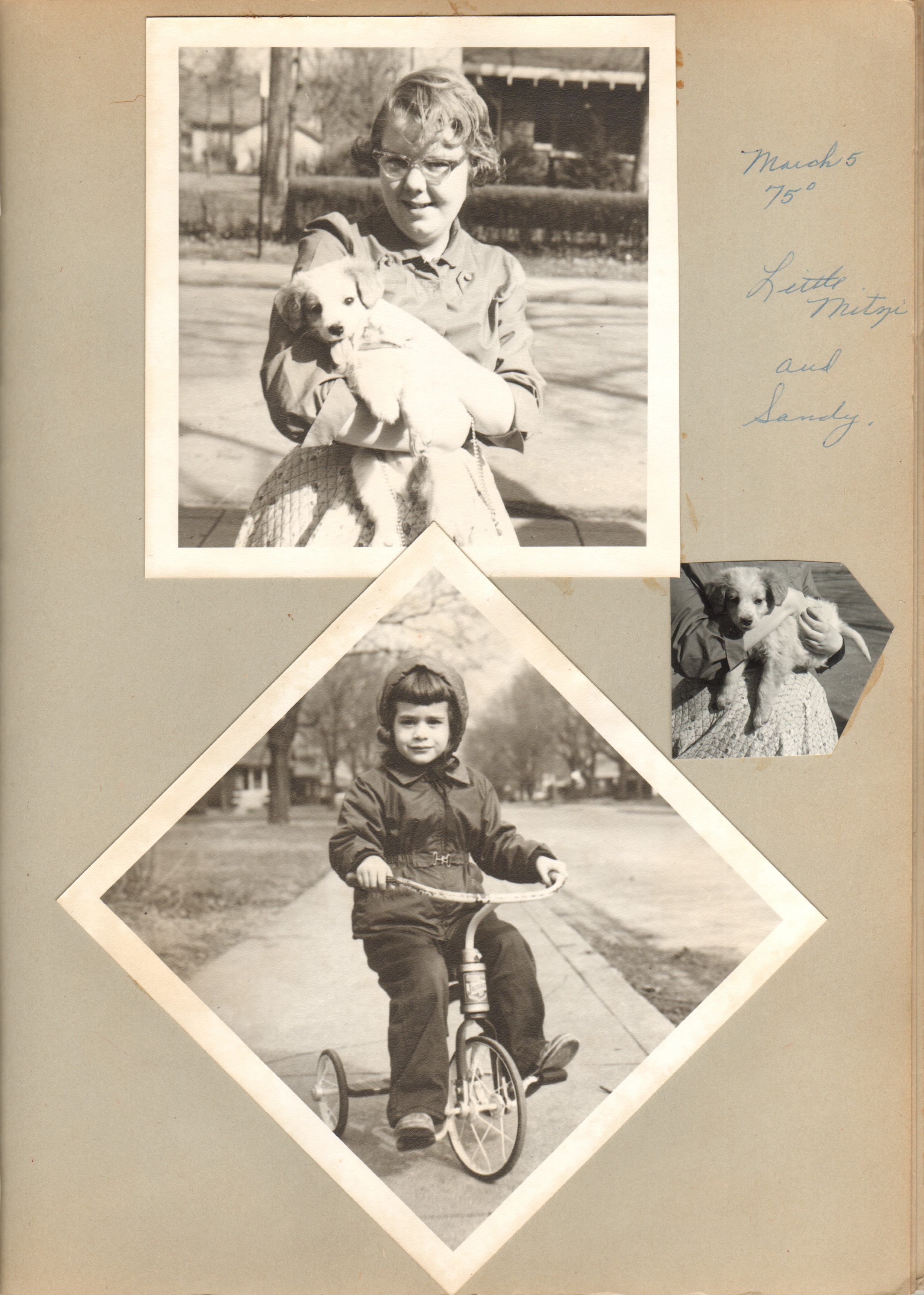Carrollton - Sandy Brawner with dog Mitzi. Susan on trike