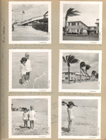 Hurricane damaged Dania Drive In Theatre. Neptune Apts. Susan on beach with Lucy Hammel