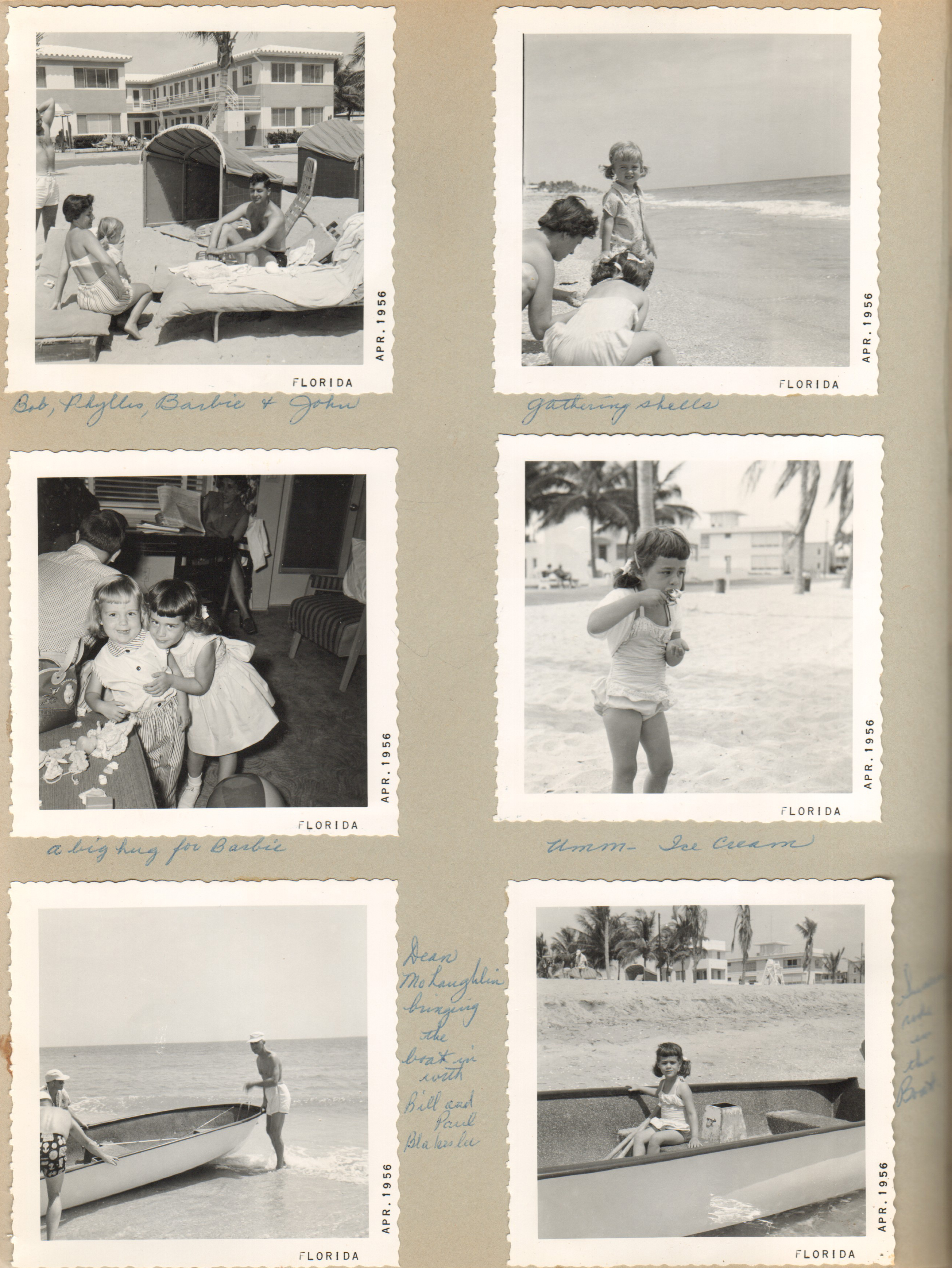 Hollywood Beach - Neptune. Bob, Phyllis, Barbie and John. Dean McLaughlin boat Bill and Paul Blakeslee