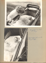 Born April 14, 1956. First trip in the baby buggy (Julia Walker?)
