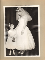 Betty Jacobs wedding dress with flower girl Susan