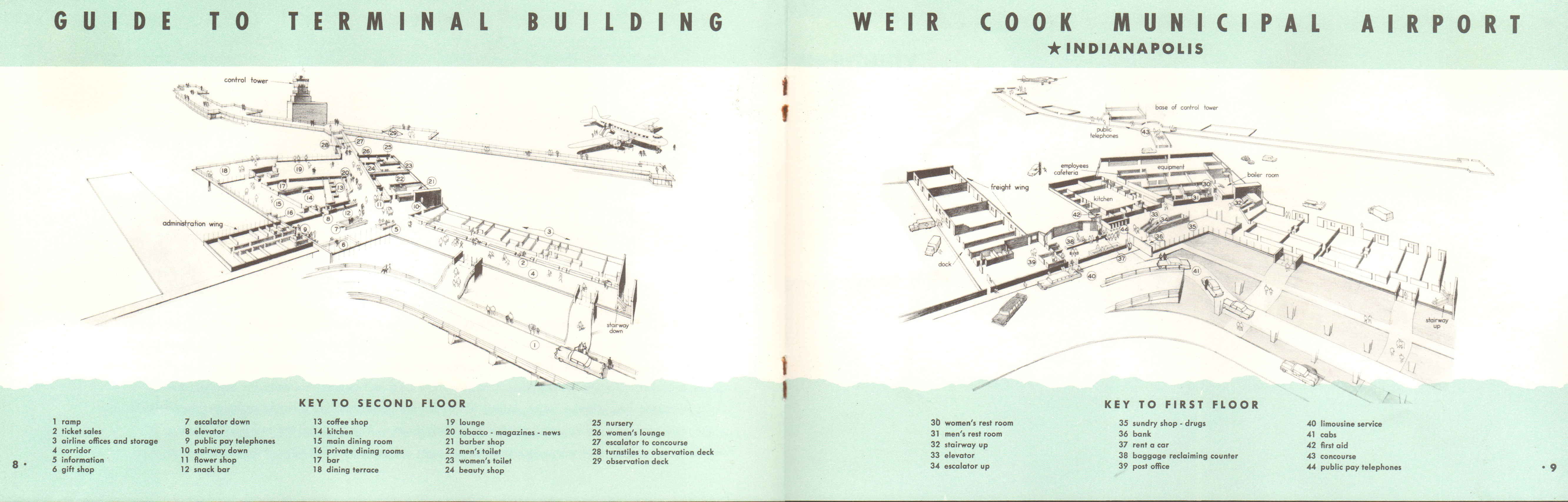 Weir Cook Municipal Airport new terminal dedication booklet - airport maps