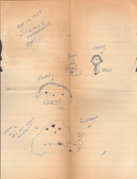 Feb 12, 1956 - Susan's drawings - age 3