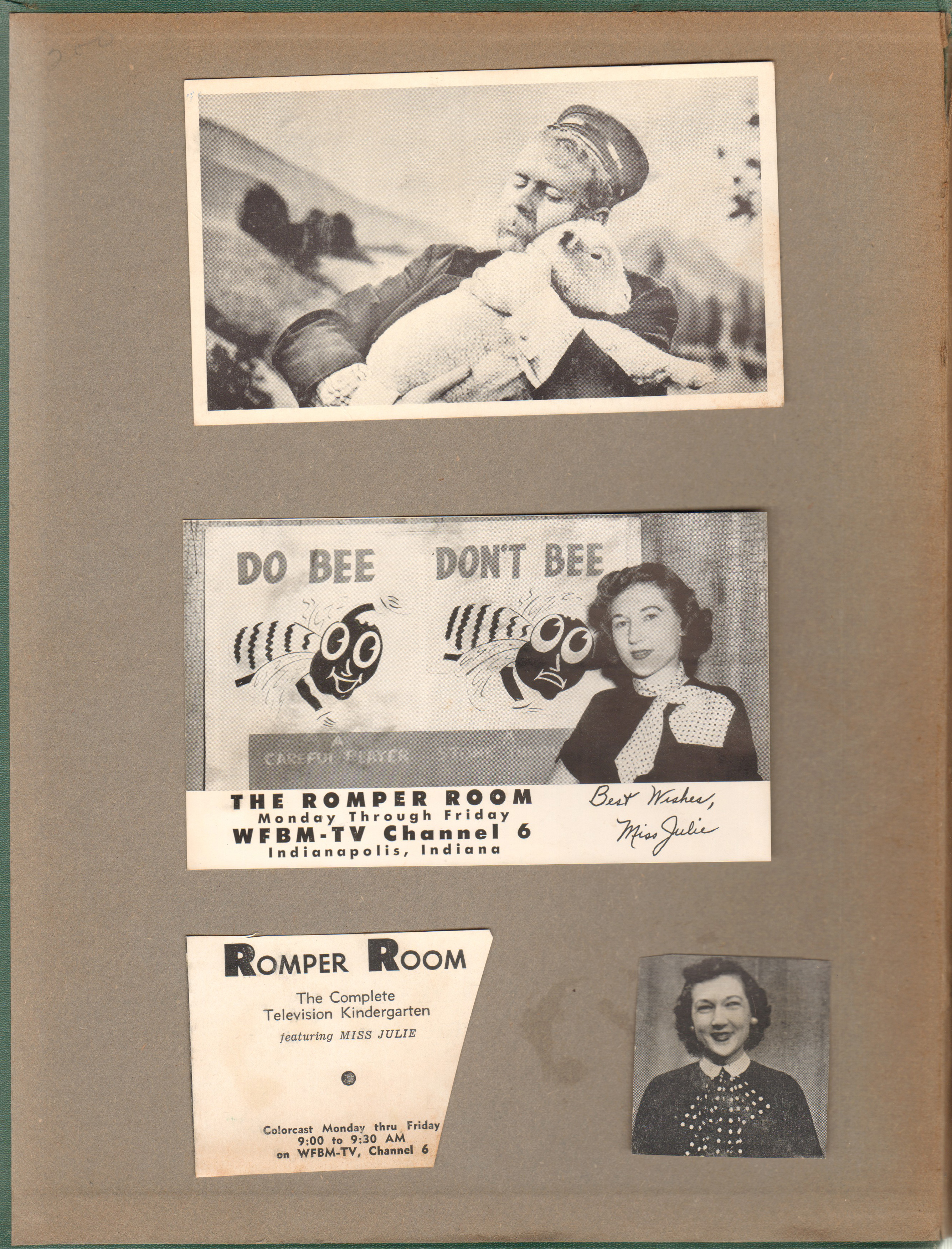 Captain Kangaroo photo. Romper Room photo - Miss Julie WFBM-TV Channel 6